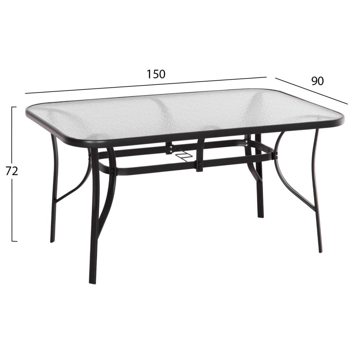 ΣΕΤ ΤΡΑΠΕΖΑΡΙΑΣ 5ΤΜΧ BRUNO HM10729.03 ΚΑΡΕΚΛΕΣ ΜΕΤΑΛΛΙΚΕΣ & ΤΡΑΠΕΖΙ 150x90εκ ΜΑΥΡΟ - Image 2