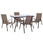 ΣΕΤ ΤΡΑΠΕΖΑΡΙΑΣ 5ΤΜΧ ADAM HM10897.02 ΤΡΑΠΕΖΙ 110x60εκ & 4 ΠΟΛΥΘΡΟΝΕΣ--ΚΑΦΕ