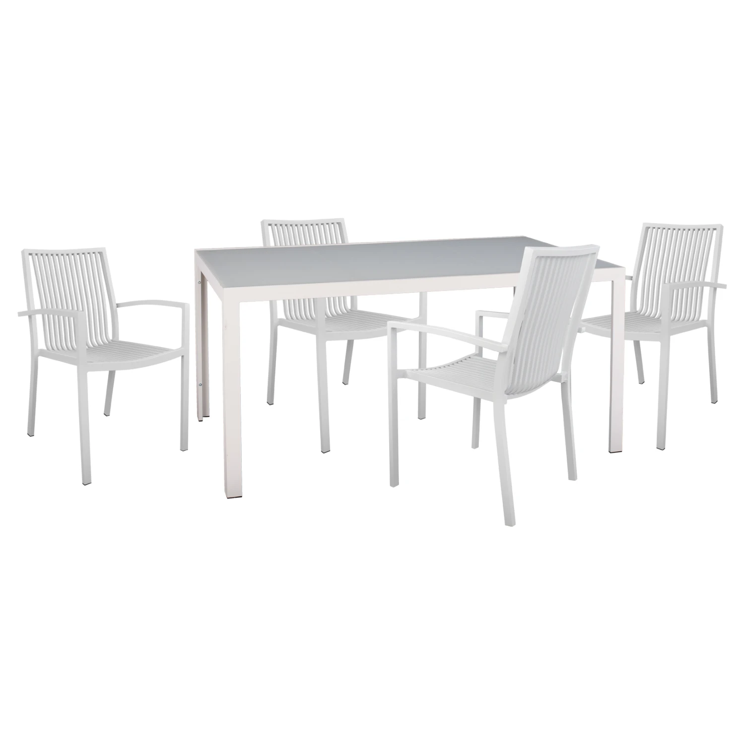 set-trapezarias-5tmch-fb921023-metaltrap ΣΕΤ ΤΡΑΠΕΖΑΡΙΑΣ 5ΤΜΧ BRONCA HM21023 ΜΕΤΑΛ.ΤΡΑΠΕΖΙ-4 ΠΟΛΥΘΡΟΝΕΣ ΑΛΟΥΜΙΝΙΟΥ-ΛΕΥΚΟ - Image 1