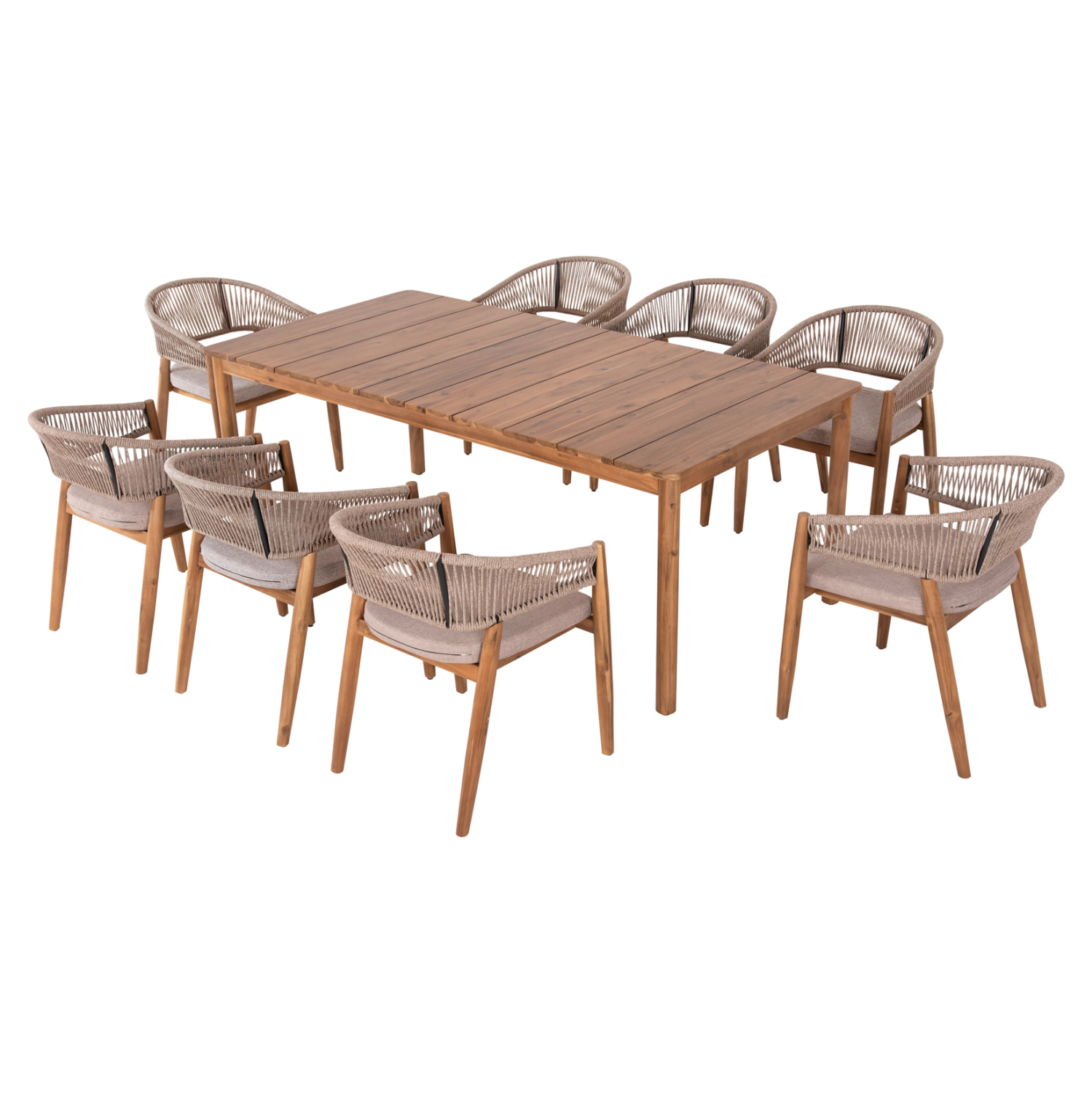 set-trapezarias-9tmch-fb92106602-trapezi ΣΕΤ ΤΡΑΠΕΖΑΡΙΑΣ 9ΤΜΧ NAVANT HM21066.02 ΤΡΑΠΕΖΙ & 8 ΚΑΡΕΚΛΕΣ ΞΥΛΟ ΑΚΑΚΙΑΣ-ΣΧΟΙΝΙ ΜΠΕΖ - Image 1