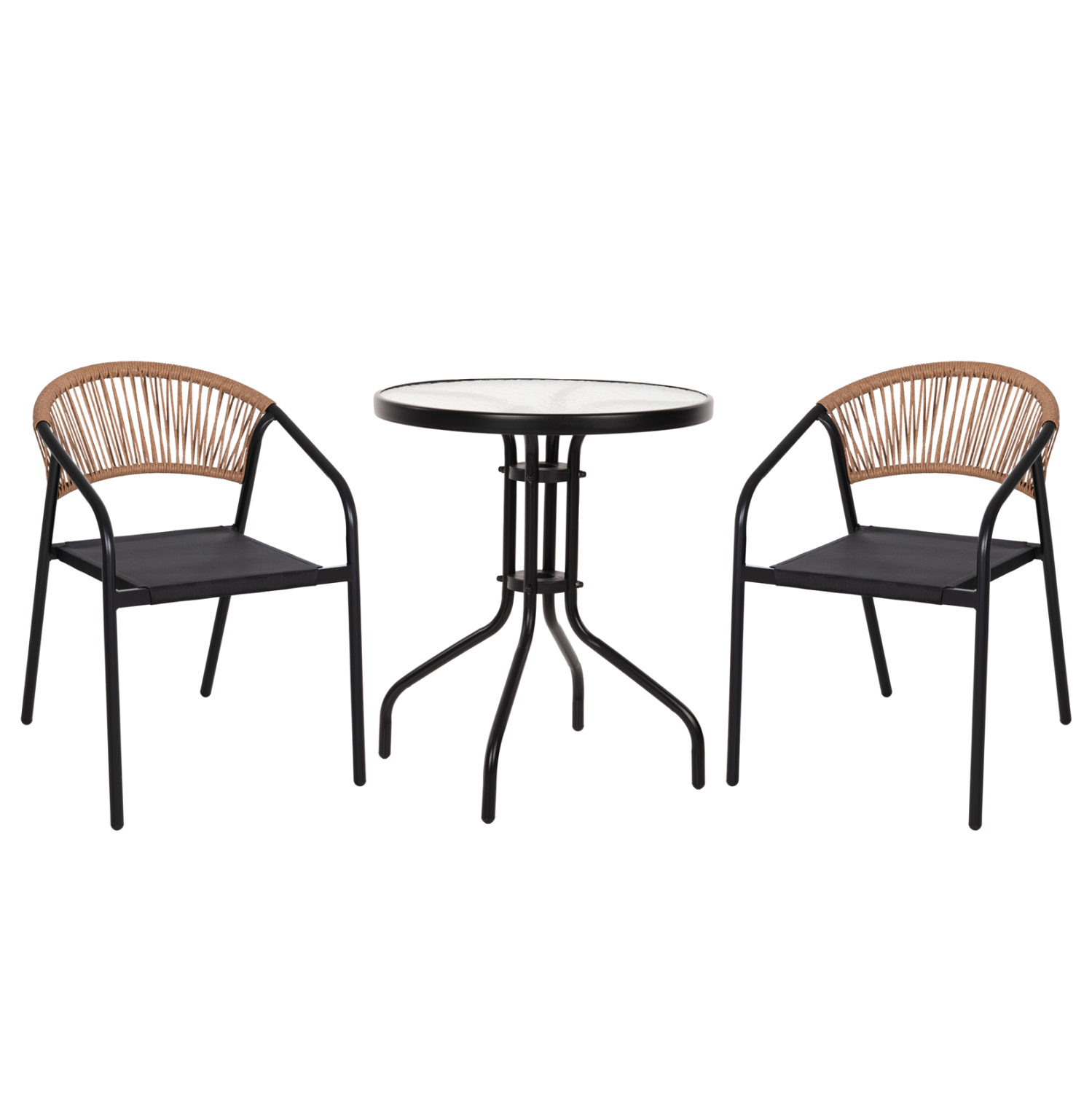 set-trapezarias-exchoroy-3tmch-fb9108810-4 ΣΕΤ ΤΡΑΠΕΖΑΡΙΑΣ ΕΞ.ΧΩΡΟΥ 3ΤΜΧ LIMA HM10881.03 ΜΕΤΑΛΛΟ & TEXTILENE- ΜΑΥΡΟ (ΣΤΡΟΓΓΥΛΟ) - Image 1