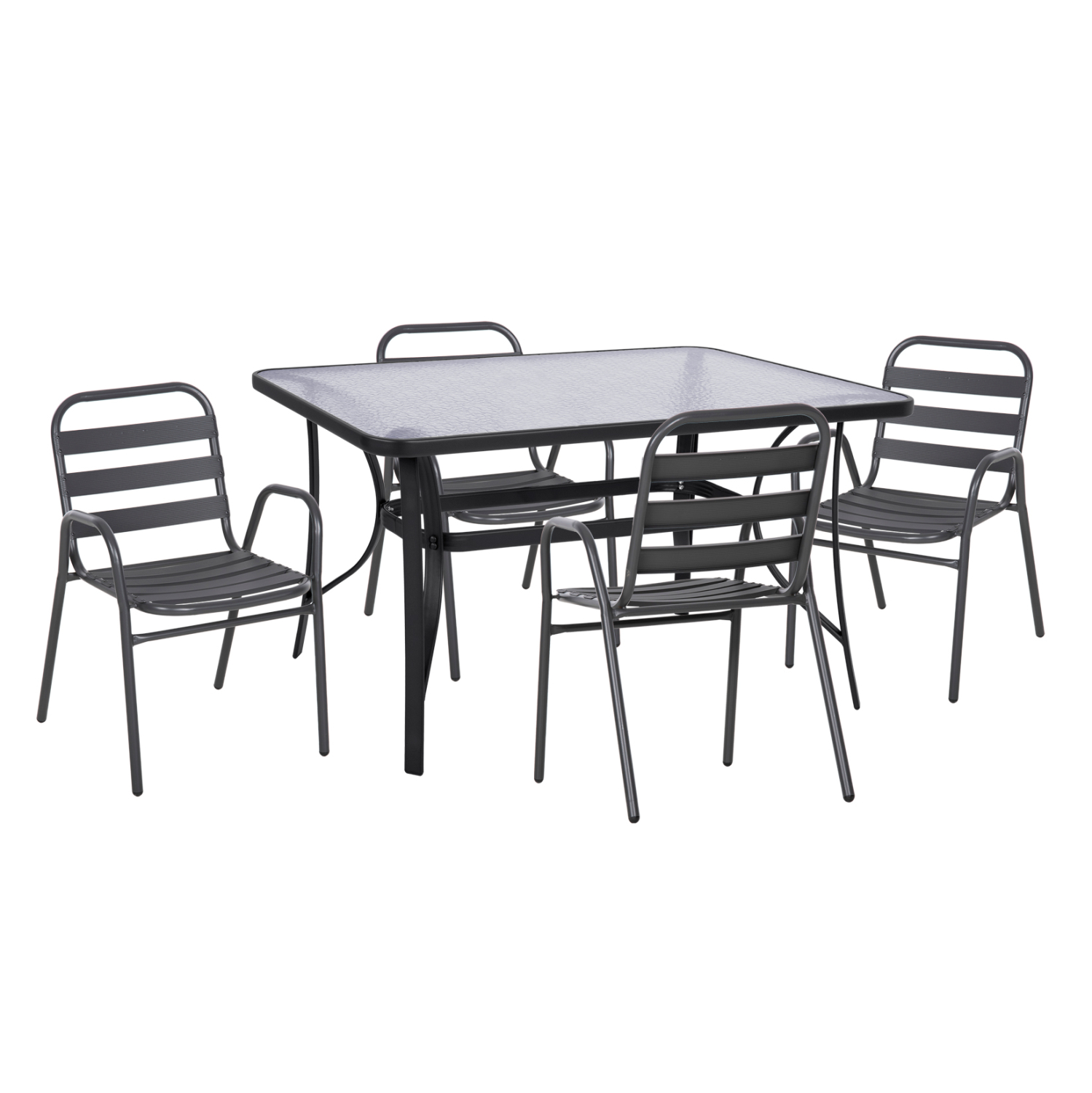 set-trapezarias-exchoroy-5tmch-fb921032- ΣΕΤ ΤΡΑΠΕΖΑΡΙΑΣ ΕΞ.ΧΩΡΟΥ 5ΤΜΧ PRELUDE HM21032 ΓΚΡΙ ΜΕΤΑΛΛΟ & ΑΛΟΥΜΙΝΙΟ - Image 1
