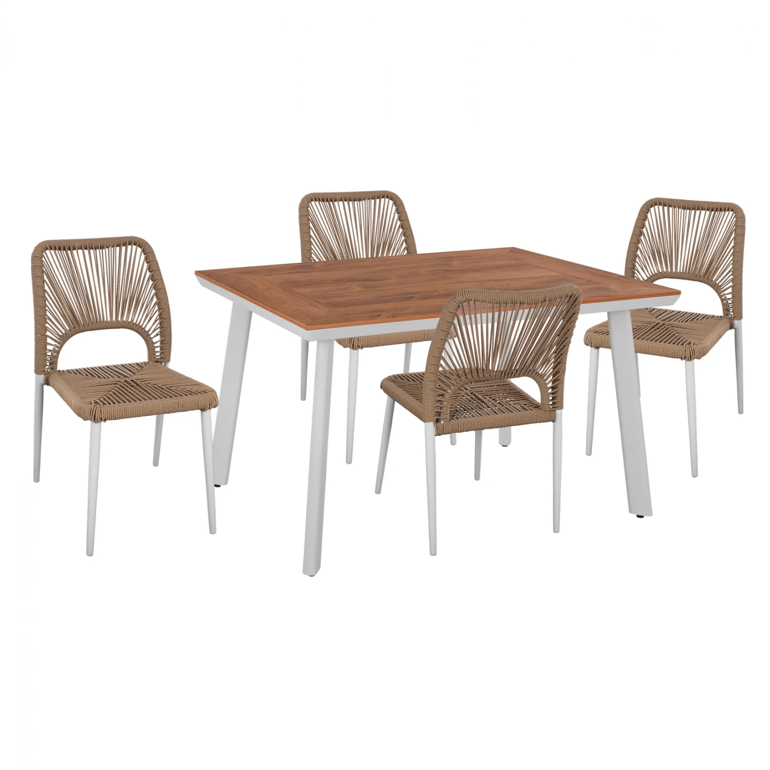 set-trapezarias-leyki-fb91153401 ΣΕΤ ΤΡΑΠΕΖΑΡΙΑΣ 5ΤΜΧ ΤΡΑΠΕΖΙ ΛΕΥΚΟ 120x80 ΚΑΙ ΚΑΡΕΚΛΑ ΜΕ ΣΧΟΙΝΙ HM11534.01 - Image 1