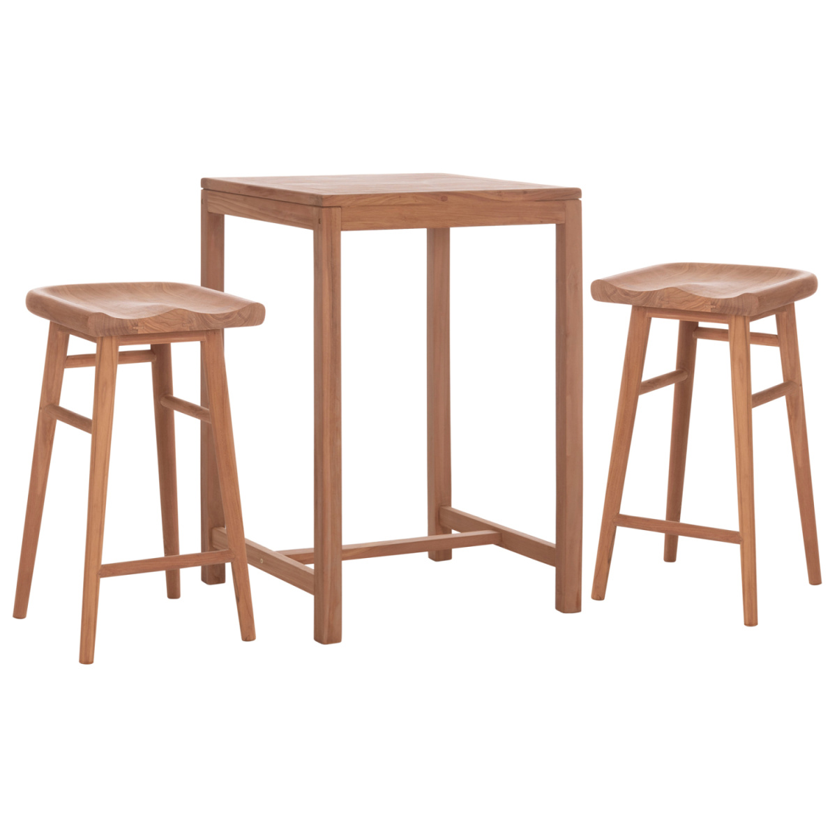ΣΕΤ ΤΡΑΠΕΖΙ ΜΕ 2 ΣΚΑΜΠΟ ΜΠΑΡ BOLMAR HM10917 ΞΥΛΟ TEAK ΣΕ ΦΥΣΙΚΟ ΧΡΩΜΑ - Image 4