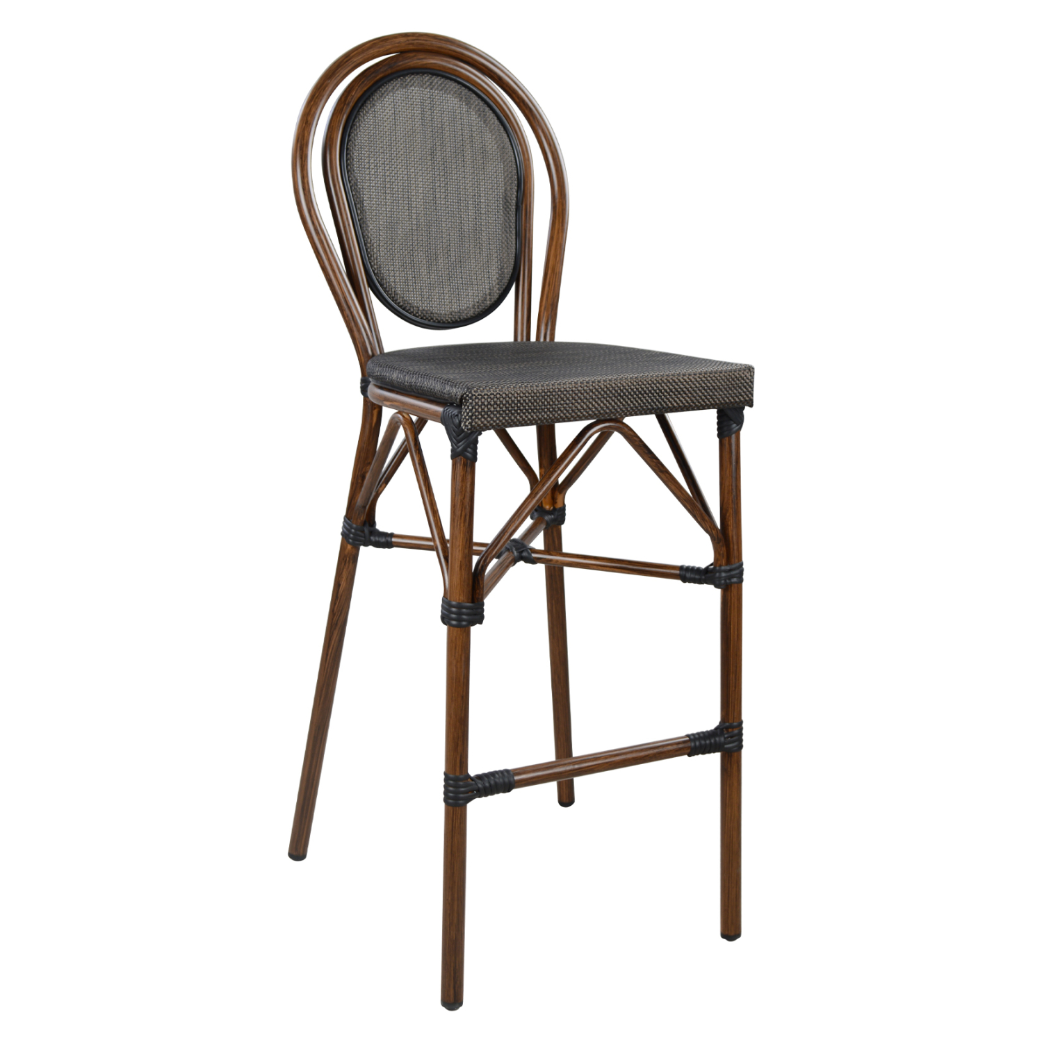 skampo-aloyminioy-fb95059-bamboo-look-ka ΣΚΑΜΠΟ ΑΛΟΥΜΙΝΙΟΥ AZARIA HM5059 BAMBOO LOOK ΚΑΦΕ ΜΕ TEXTLINE 44x52x115Υεκ - Image 1