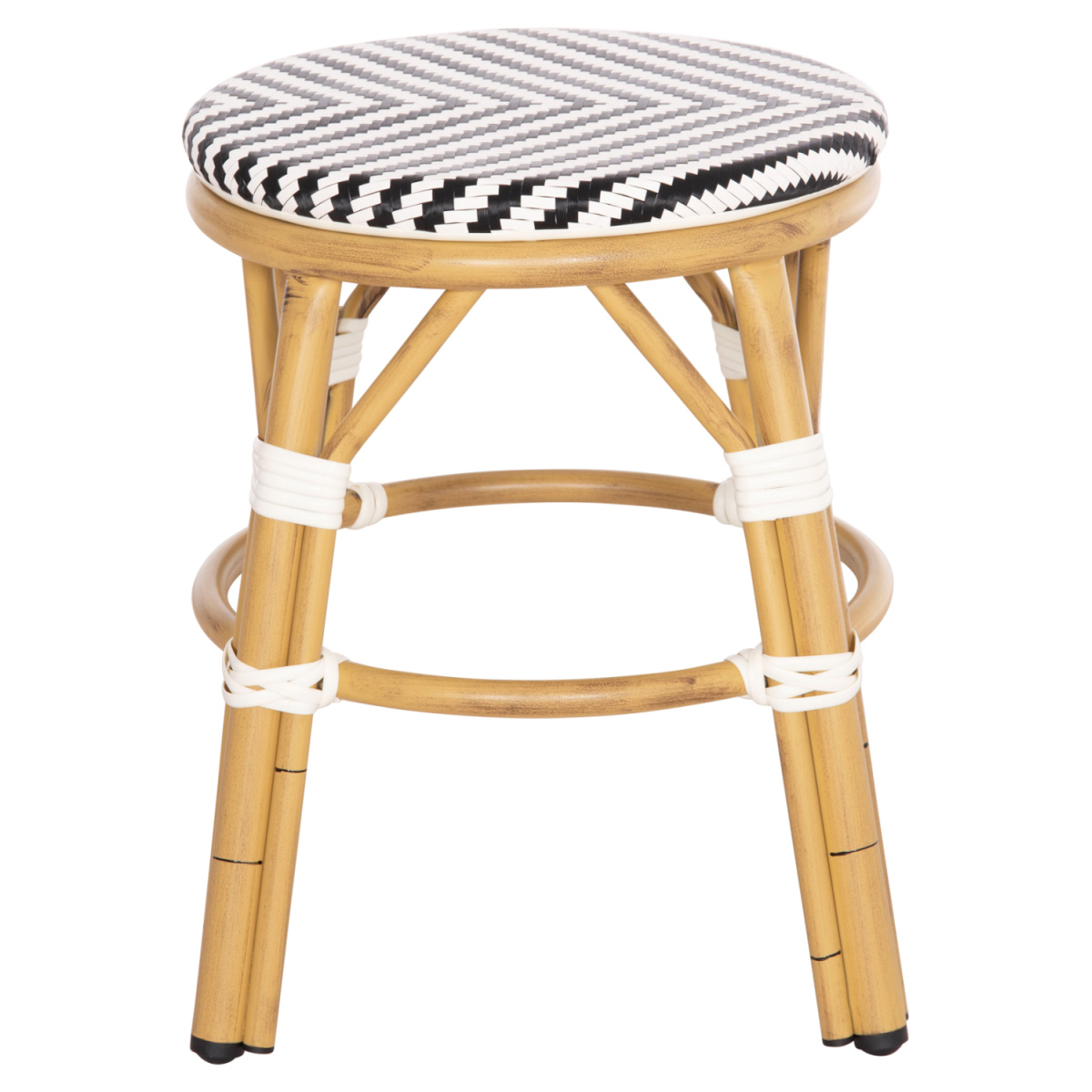 ΣΚΑΜΠΟ ΑΛΟΥΜΙΝΙΟΥ CHINO HM6285.03 BAMBOO LOOK-TEXTILENE ΛΕΥΚΟ-ΜΑΥΡΟ Φ36x46Υεκ. - Image 4