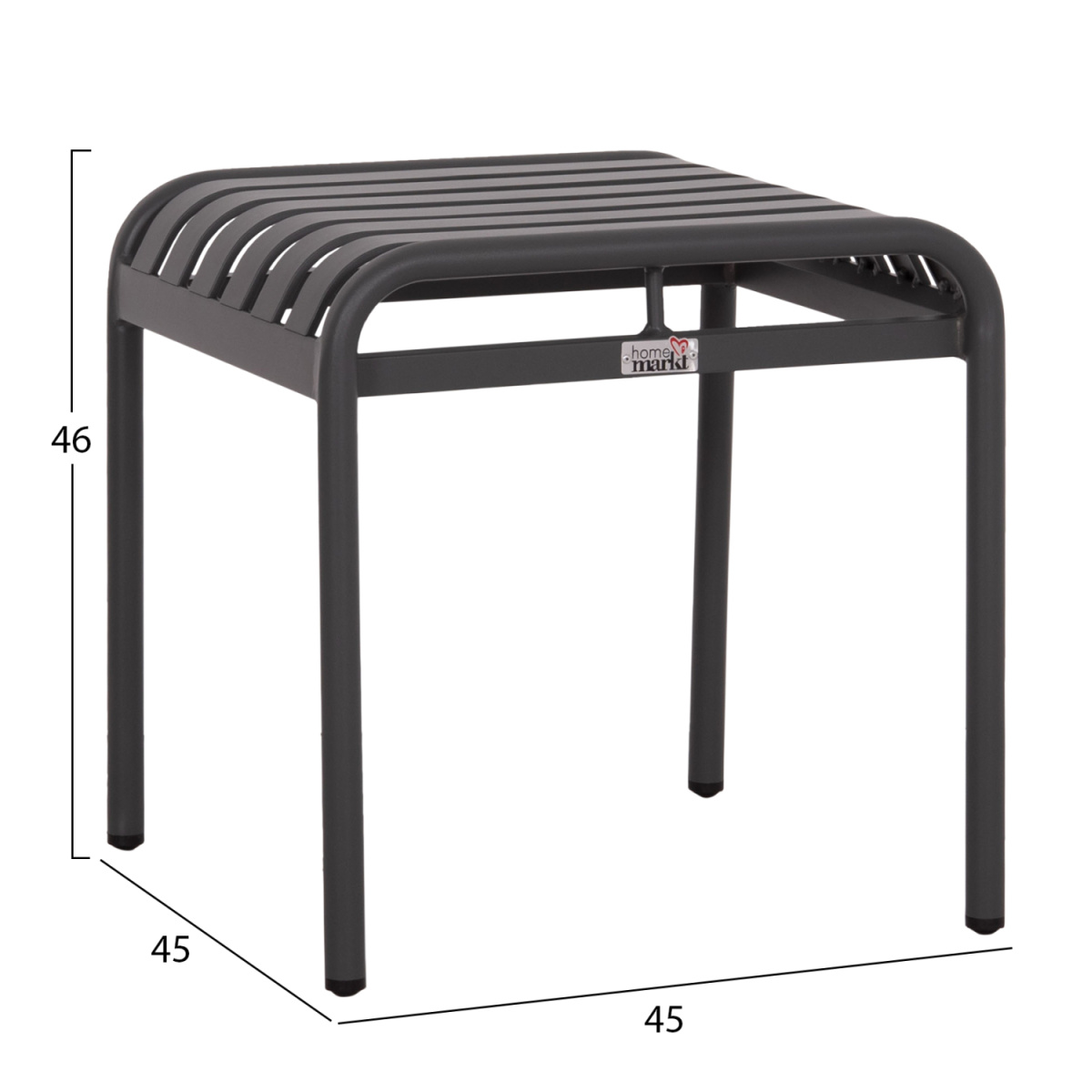 ΣΚΑΜΠΟ ΑΛΟΥΜΙΝΙΟΥ RACHEL HM6340.01 ΓΚΡΙ 45x45x46Υεκ. - Image 2