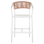 ΣΚΑΜΠΟ ΑΛΟΥΜΙΝΙΟΥ MIRI HM5892.12 ΜΕΣΑΙΟΥ ΥΨΟΥΣ RATTAN & TEXTLINE ΛΕΥΚΟ ΜΠΕΖ 55x56,5x99Y - Image 3