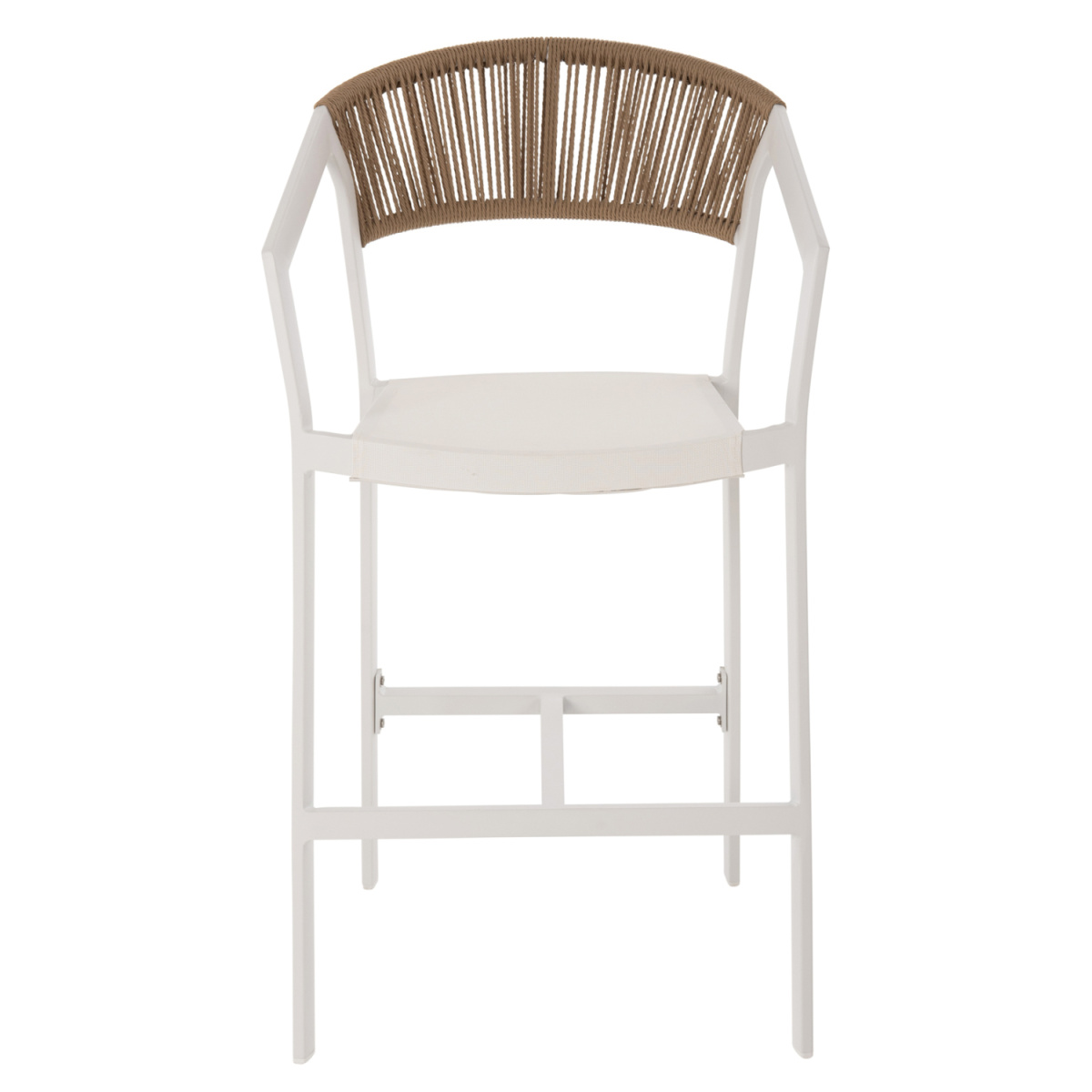 ΣΚΑΜΠΟ ΑΛΟΥΜΙΝΙΟΥ MIRI ΛΕΥΚΟ HM5892.32 ΜΕΣ. ΥΨΟΥΣ-ΜE RATTAN & TΕΧΤLINE 57x57x99,5Yεκ. - Image 2