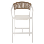 ΣΚΑΜΠΟ ΑΛΟΥΜΙΝΙΟΥ MIRI ΛΕΥΚΟ HM5892.32 ΜΕΣ. ΥΨΟΥΣ-ΜE RATTAN & TΕΧΤLINE 57x57x99,5Yεκ. - Image 2