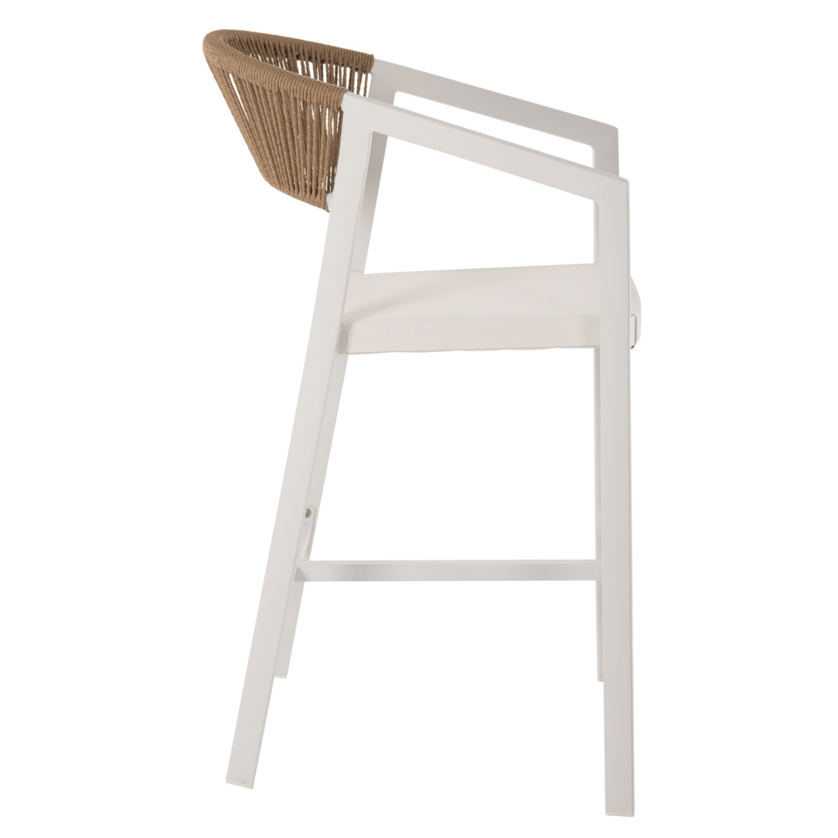 ΣΚΑΜΠΟ ΑΛΟΥΜΙΝΙΟΥ MIRI ΛΕΥΚΟ HM5892.32 ΜΕΣ. ΥΨΟΥΣ-ΜE RATTAN & TΕΧΤLINE 57x57x99,5Yεκ. - Image 3