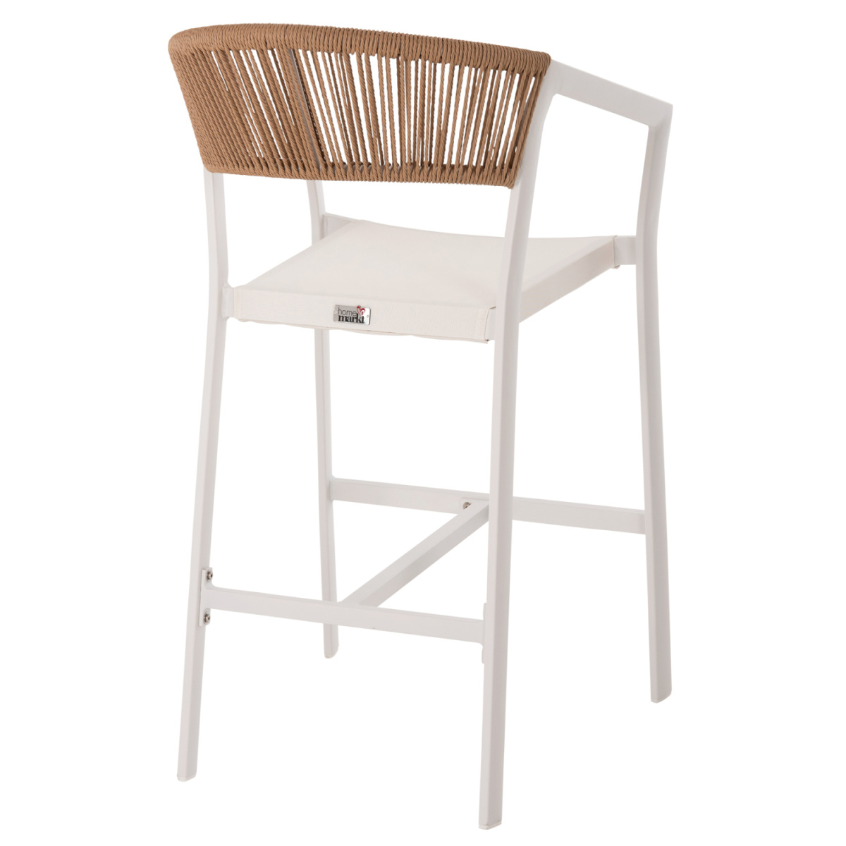 ΣΚΑΜΠΟ ΑΛΟΥΜΙΝΙΟΥ MIRI ΛΕΥΚΟ HM5892.32 ΜΕΣ. ΥΨΟΥΣ-ΜE RATTAN & TΕΧΤLINE 57x57x99,5Yεκ. - Image 4