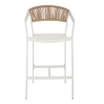ΣΚΑΜΠΟ ΑΛΟΥΜΙΝΙΟΥ MIRI ΛΕΥΚΟ ΜΕ ΜΠΡΑΤΣΑ RATTAN & TEXTLINE 56x58x105Yεκ. HM5892.22 - Image 2