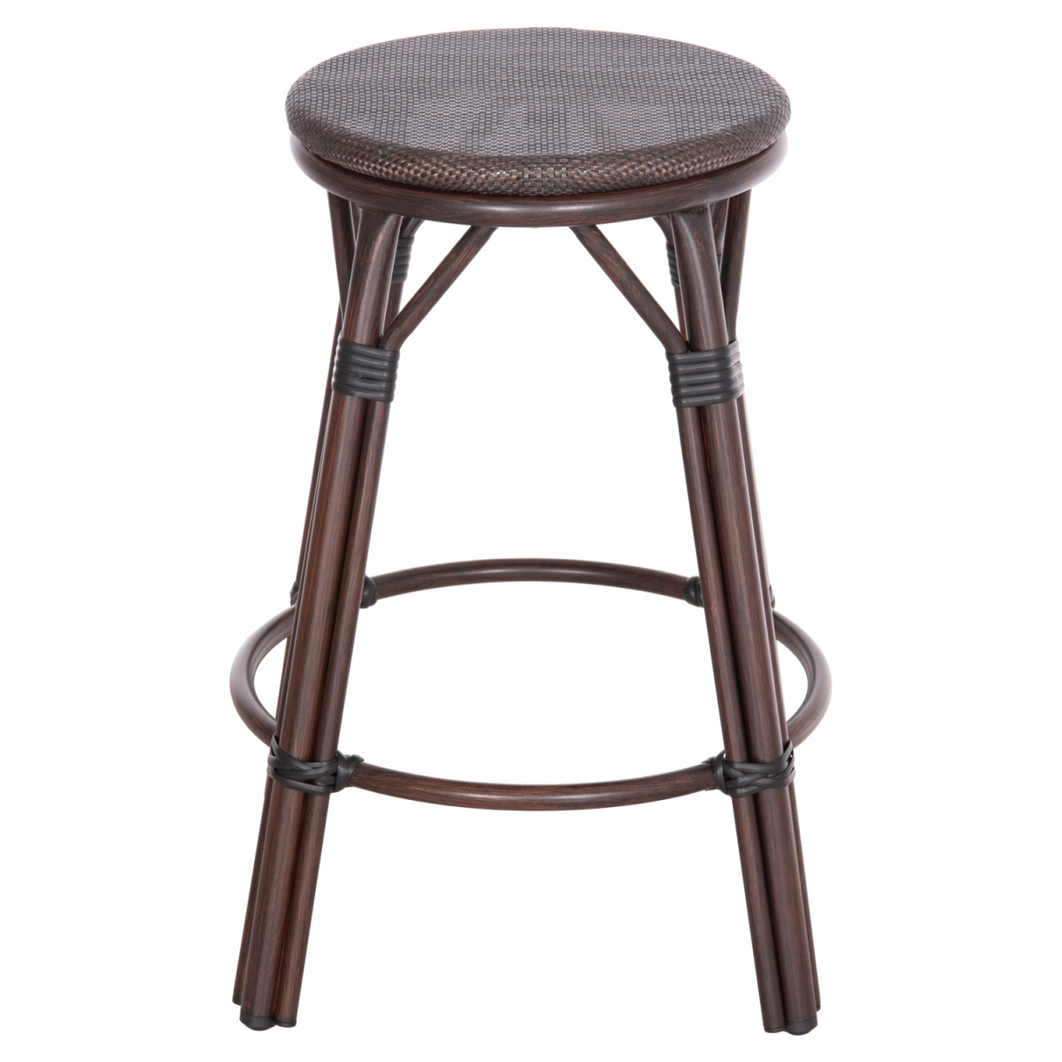 ΣΚΑΜΠΟ ΑΛΟΥΜΙΝΙΟΥ ΜΕΣ.ΥΨΟΥΣ CHINO HM6286.01 BAMBOO LOOK & TEXTILENE ΚΑΦΕ 43x43x65Υεκ - Image 3