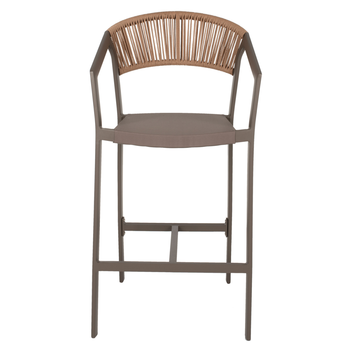 ΣΚΑΜΠΟ ΑΛΟΥΜΙΝΙΟΥ MIRI ΣΑΜΠΑΝΙ ΜΕ ΜΠΡΑΤΣΑ RATTAN & TEXTLINE 56x58x105Yεκ.HM5892.23 - Image 2
