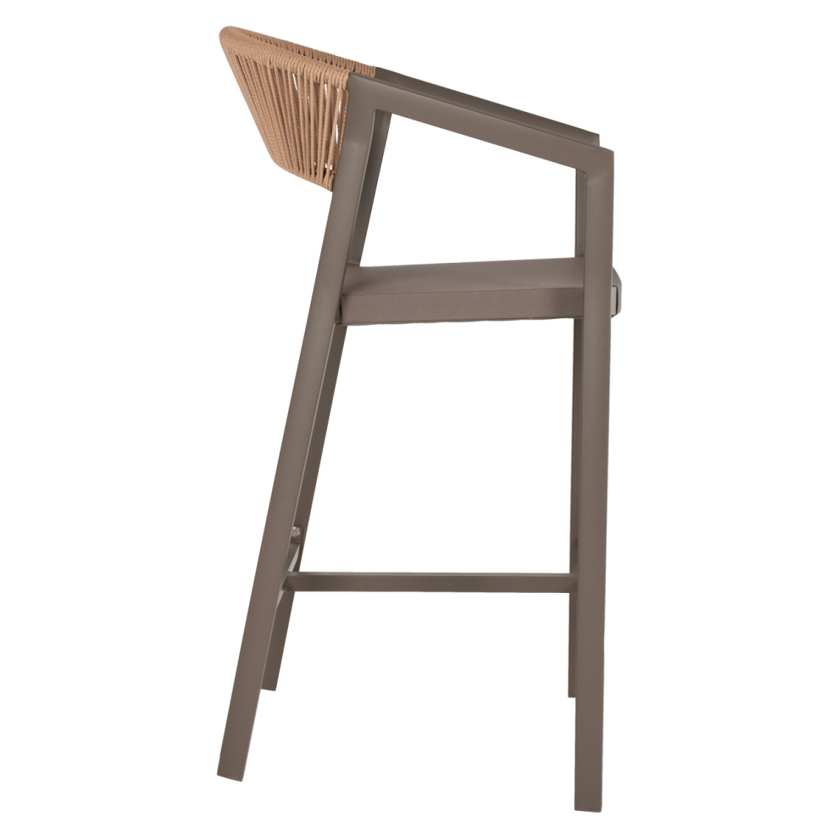 ΣΚΑΜΠΟ ΑΛΟΥΜΙΝΙΟΥ MIRI ΣΑΜΠΑΝΙ ΜΕ ΜΠΡΑΤΣΑ RATTAN & TEXTLINE 56x58x105Yεκ.HM5892.23 - Image 3