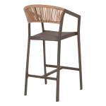 ΣΚΑΜΠΟ ΑΛΟΥΜΙΝΙΟΥ MIRI ΣΑΜΠΑΝΙ ΜΕ ΜΠΡΑΤΣΑ RATTAN & TEXTLINE 56x58x105Yεκ.HM5892.23 - Image 4