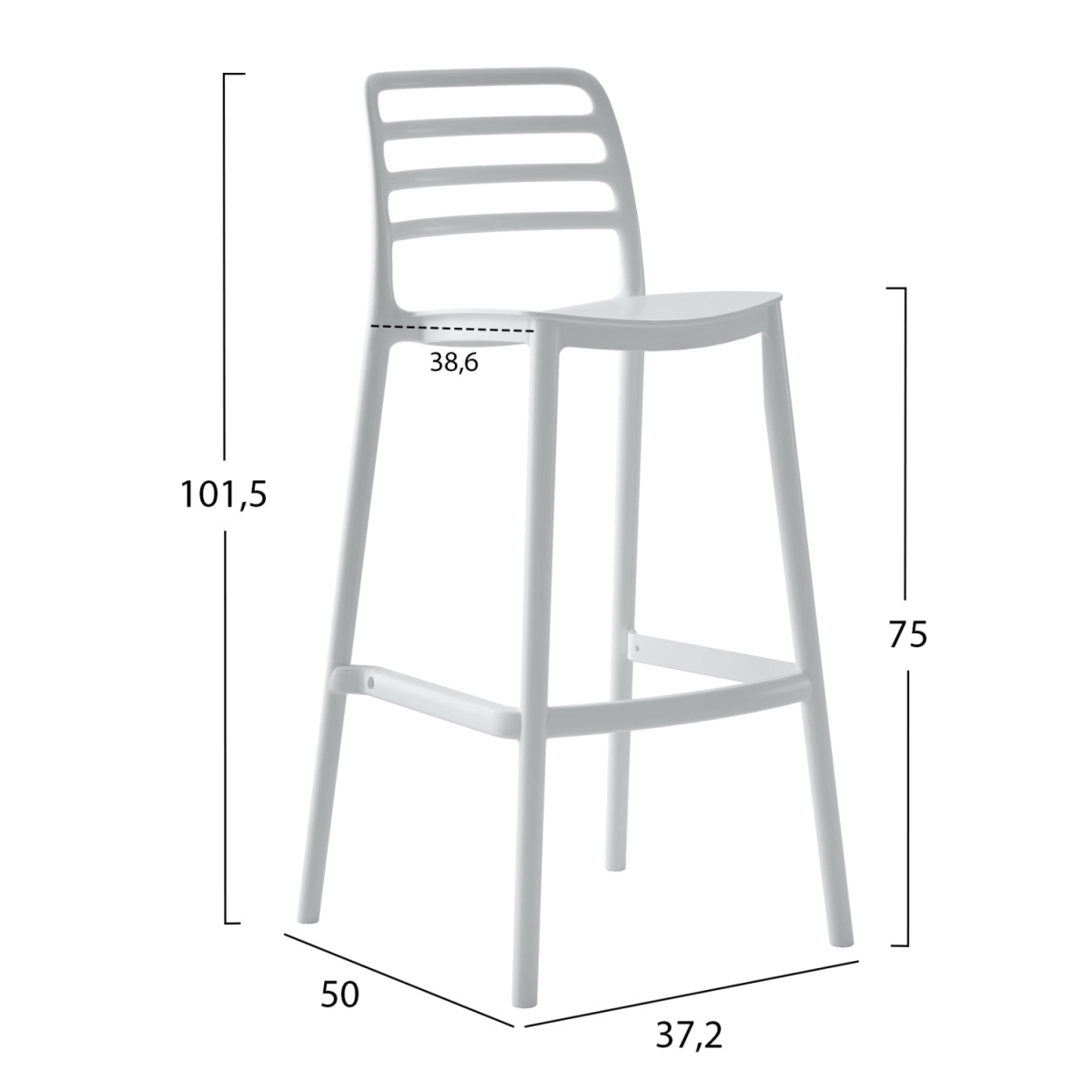 ΣΚΑΜΠΟ BAR ΠΟΛΥΠΡΟΠΥΛΕΝΙΟΥ SNOD HM6099.01 ΛΕΥΚΟ 37,2x50x101,5Υεκ. - Image 2