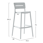 ΣΚΑΜΠΟ BAR ΠΟΛΥΠΡΟΠΥΛΕΝΙΟΥ SNOD2 HM6100.01 ΛΕΥΚΟ 37,2x50x101,5Υεκ. - Image 2