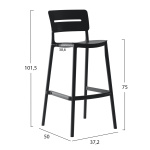 ΣΚΑΜΠΟ BAR ΠΟΛΥΠΡΟΠΥΛΕΝΙΟΥ SNOD2 HM6100.02 ΜΑΥΡΟ 37,2x50x101,5Υεκ. - Image 2