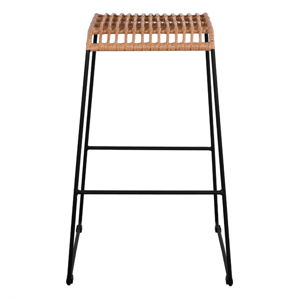 ΣΚΑΜΠΟ ΜΕΤΑΛΛΙΚΟ ALLEGRA HM5641 ΜΕ WICKER ΣΕ ΜΠΕΖ ΑΠΟΧΡΩΣΗ 49x50x76 εκ. - Image 3