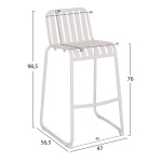 ΣΚΑΜΠΟ ΜΠΑΡ ΑΛΟΥΜΙΝΙΟΥ RACHEL HM6341.02 ΛΕΥΚΟ 47x56,5x98,5Υεκ. - Image 2