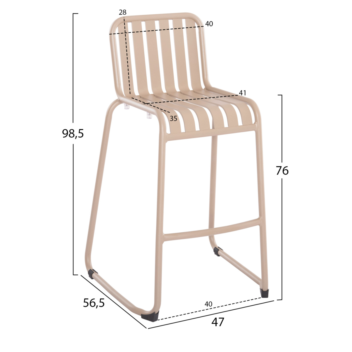 ΣΚΑΜΠΟ ΜΠΑΡ ΑΛΟΥΜΙΝΙΟΥ RACHEL HM6341.04 ΣΑΜΠΑΝΙ 59,5x55x101Υεκ. - Image 2