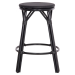 ΣΚΑΜΠΟ ΜΠΑΡ ΑΛΟΥΜΙΝΙΟΥ ΜΕΣΑΙΟΥ ΥΨΟΥΣ CHINO HM6286.02 BAMBOO LOOK & TEXTILENE ΜΑΥΡΟ 43x43x65Υεκ - Image 3