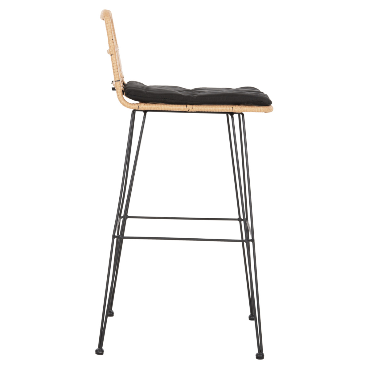 ΣΚΑΜΠΟ ΜΠΑΡ ΕΞ.ΧΩΡΟΥ ALLEGRA HM5452.11 ΜΕΤΑΛΛΟ&ΜΑΞΙΛΑΡΙ ΜΑΥΡΟ-ΜΠΕΖ WICKER 52x51x103Y εκ - Image 4