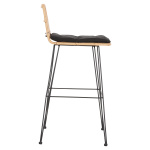 ΣΚΑΜΠΟ ΜΠΑΡ ΕΞ.ΧΩΡΟΥ ALLEGRA HM5452.11 ΜΕΤΑΛΛΟ&ΜΑΞΙΛΑΡΙ ΜΑΥΡΟ-ΜΠΕΖ WICKER 52x51x103Y εκ - Image 4