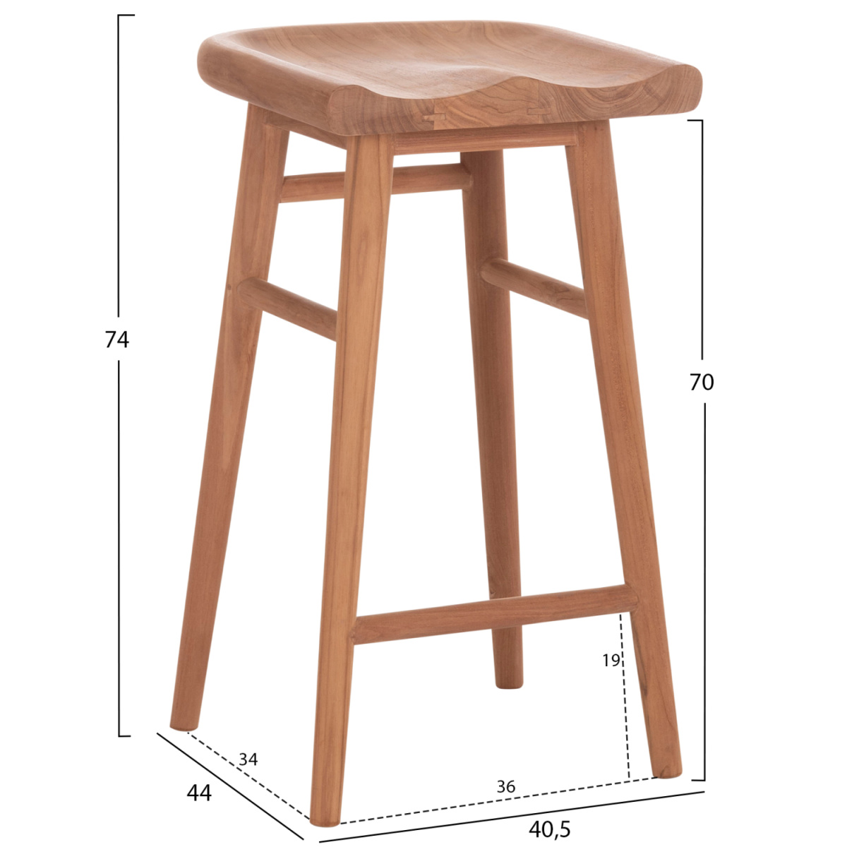ΣΚΑΜΠΟ ΜΠΑΡ BOLMAR HM18108 ΞΥΛΟ ΤΕΑΚ ΣΕ ΦΥΣΙΚΟ 40.5x44x74Υεκ. - Image 2