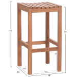ΣΚΑΜΠΟ ΜΠΑΡ NIKOL HM18109 ΞΥΛΟ ΤΕΑΚ ΣΕ ΦΥΣΙΚΟ 40x40x77Υεκ. - Image 2