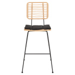 ΣΚΑΜΠΟ ΜΠΑΡ ALLEGRA HM5455.11 ΜΕΤΑΛΛΟ&ΜΑΞΙΛΑΡΙ ΜΑΥΡΟ-WICKER ΜΠΕΖ 56x59x116,5Υεκ. - Image 3