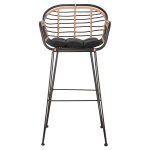 ΣΚΑΜΠΟ ΜΠΑΡ ALLEGRA HM5690.11 ΜΕΤΑΛΛΟ&ΜΑΞΙΛΑΡΙ ΜΑΥΡΟ-WICKER ΜΠΕΖ 55x54x108Υεκ. - Image 3