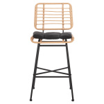 ΣΚΑΜΠΟ ΜΠΑΡ ΜΕΣ.ΥΨΟΥΣ ALLEGRA HM5709.11 ΜΕΤΑΛΛΟ&ΜΑΞΙΛΑΡΙ ΜΑΥΡΟ-WICKER ΜΠΕΖ 46x46x99Υεκ - Image 3