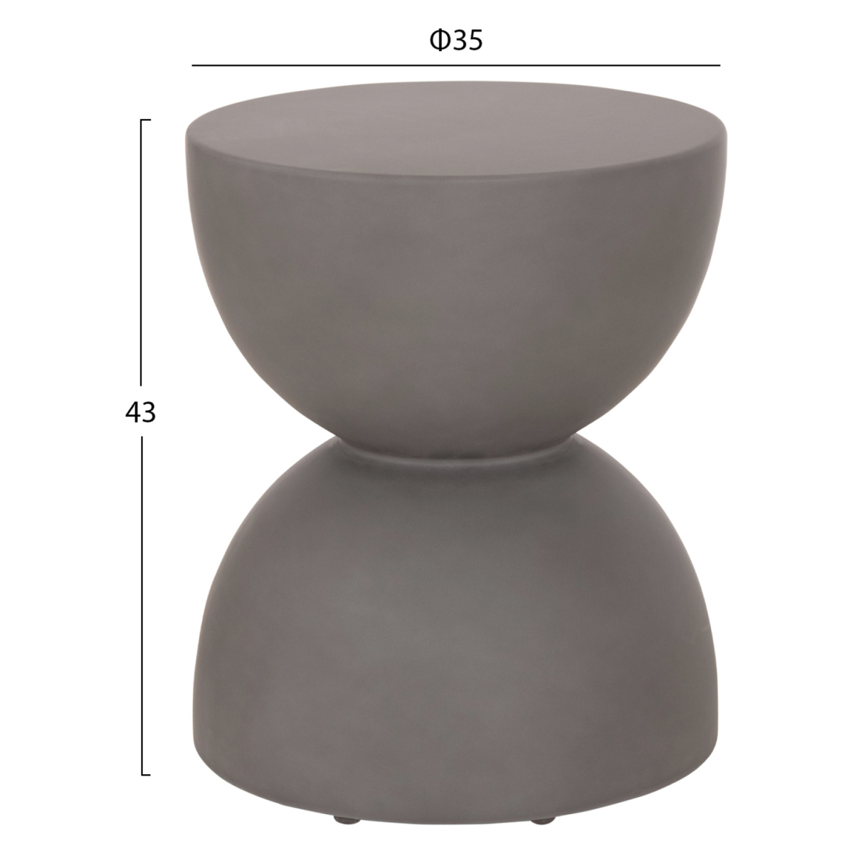 ΣΚΑΜΠΟ ΣΤΡΟΓΓΥΛΟ ZINI HM6580.01 FIBER CEMENT ΣΕ ΓΚΡΙ Φ35x43Υεκ - Image 2
