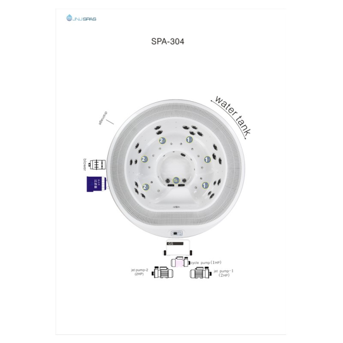 Μπανιέρα υδρομασάζ IC SPA 304 - Image 2