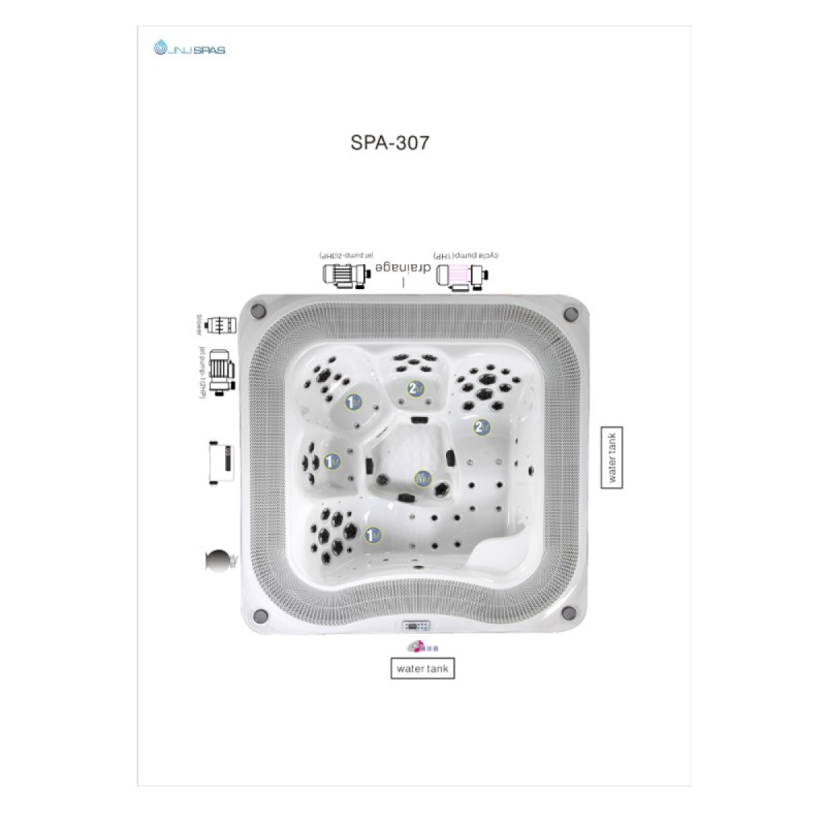 Μπανιέρα υδρομασάζ IC SPA 307 - Image 2