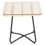 ΤΡΑΠΕΖΑΚΙ GERRY HM5717.11 ΜΕ WICKER ΜΠΕΖ-ΜΑΥΡΟ ΜΕΤΑΛ.ΣΚΕΛΕΤΟ 50x50x47,5Υεκ. - Image 3