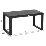 ΤΡΑΠΕΖΑΚΙ ΞΑΠΛΩΣΤΡΑΣ SENTRY HM6275.03 ΑΛΟΥΜΙΝΙΟ ΣΕ ΣΚΟΥΡΟ ΓΚΡΙ 87x43,5x45Υεκ. - Image 2