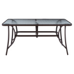 ΤΡΑΠΕΖΙ BRUNO 150X90Χ75Υεκ. ΜΕΤΑΛΛΙΚΟ ΟΡΘΟΓΩΝΙΟ ΚΑΦΕ ΜΕ ΤΡΥΠΑ ΟΜΠΡΕΛΑΣ Φ38 HM5145.12 - Image 3