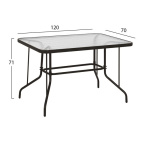 ΤΡΑΠΕΖΙ ADAM HM5679.02 ΜΕΤΑΛΛΙΚΟ ΚΑΦΕ ΜΕ ΓΥΑΛΙΝΗ ΕΠΙΦΑΝΕΙΑ 120Χ70Χ71Υεκ. - Image 2