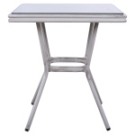 ΤΡΑΠΕΖΙ ΑΛΟΥΜΙΝΙΟΥ HARLOW 70X70X76 BAMBOO LOOK HM5568.01 ΛΕΥΚΗ ΠΑΤΙΝΑ ΜΕ ΓΥΑΛΙ - Image 3