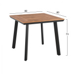 ΤΡΑΠΕΖΙ ΑΛΟΥΜΙΝΙΟΥ ΤΕΤΡΑΓΩΝΟ TABER HM5563.02 ΑΝΘΡΑΚΙ ΜΕ ΕΠΙΦΑΝΕΙΑ POLYWOOD 80x80x73Υ - Image 2