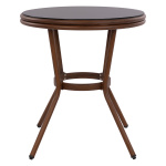 ΤΡΑΠΕΖΙ ΑΛΟΥΜΙΝΙΟΥ MOSES Φ70x76 εκ. BAMBOO LOOK HM5532.03 ΚΑΦΕ ΜΕ ΓΥΑΛΙ - Image 3