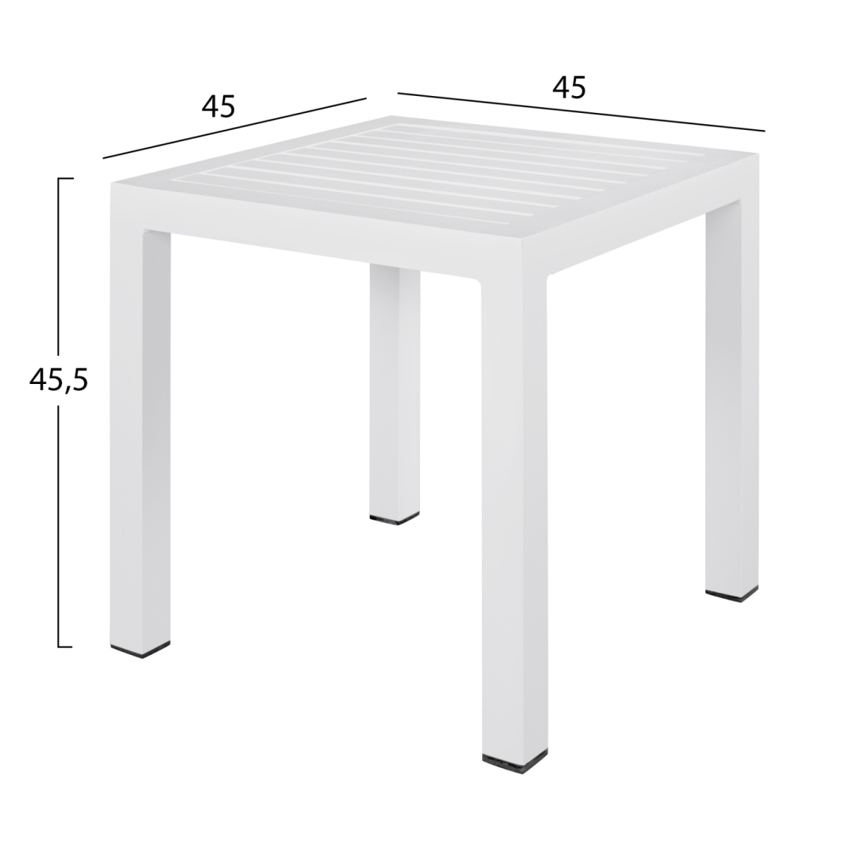 ΤΡΑΠΕΖΙ ΑΛΟΥΜΙΝΙΟΥ QIANA HM5402.01 ΛΕΥΚΟ 45x45x45,5Υ εκ. - Image 2