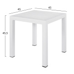ΤΡΑΠΕΖΙ ΑΛΟΥΜΙΝΙΟΥ QIANA HM5402.01 ΛΕΥΚΟ 45x45x45,5Υ εκ. - Image 2