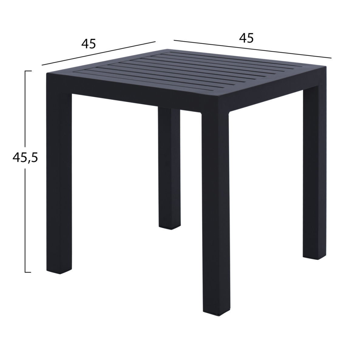 ΤΡΑΠΕΖΙ ΑΛΟΥΜΙΝΙΟΥ QIANA HM5402.02 ΓΚΡΙ 45x45x45,5Υ εκ. - Image 2