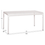 ΤΡΑΠΕΖΙ ΑΛΟΥΜΙΝΙΟΥ RACHEL HM6339.02 ΛΕΥΚΟ 150x80x75Υεκ. - Image 2
