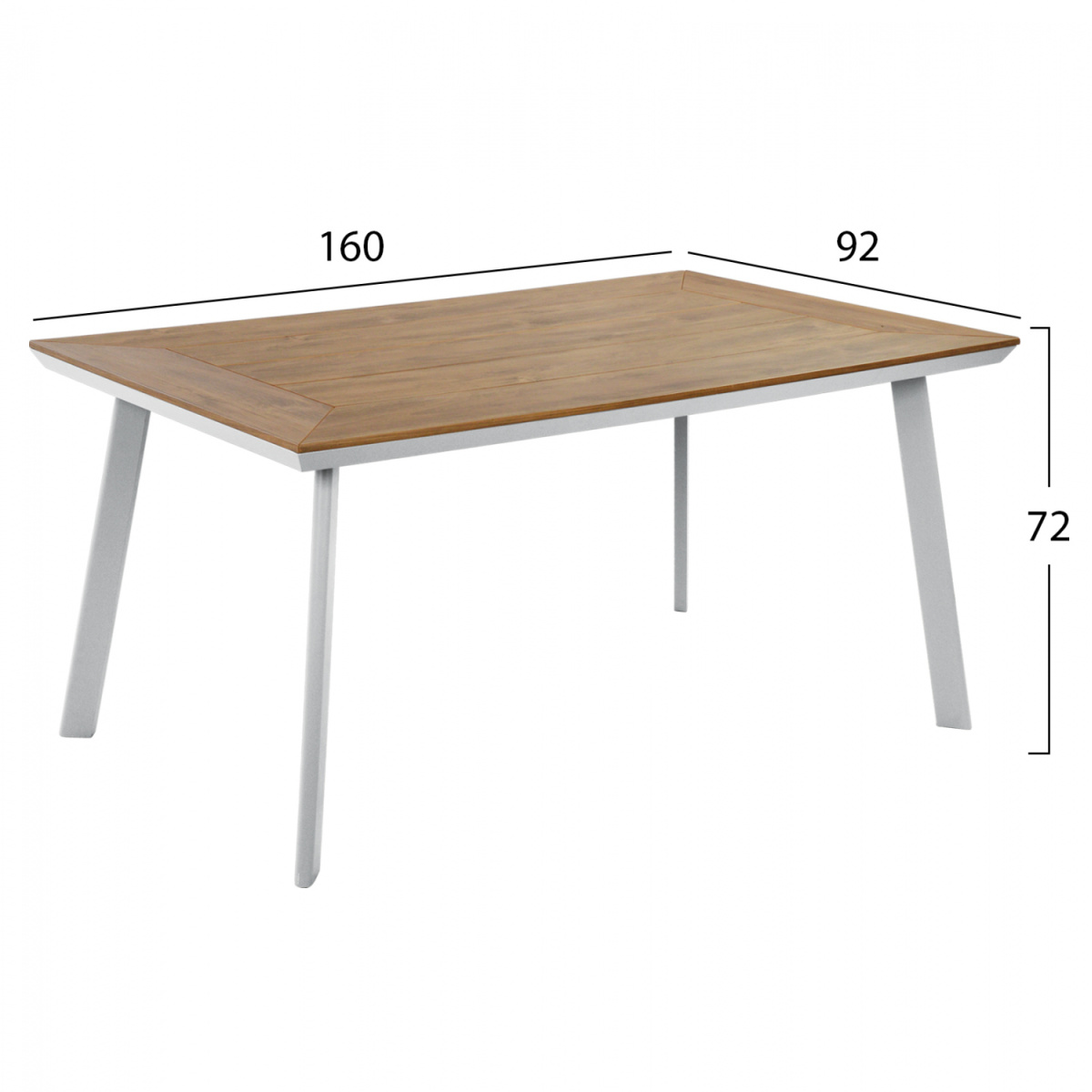 ΤΡΑΠΕΖΙ ΑΛΟΥΜΙΝΙΟΥ TABER ΜΕ POLYWOOD HM5132.11 ΛΕΥΚΟ 160x92x72Υ - Image 2